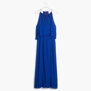 Madewell Royal Blue Flutter Back Overlay Dress